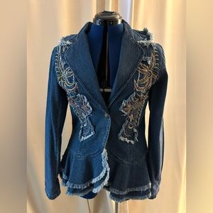 New Directions embroidered denim jacket, M